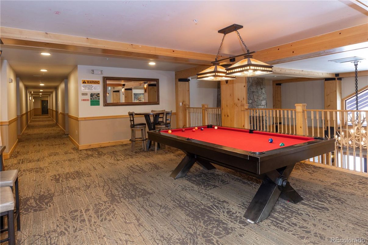 Billiard Table, Game Room, Interior, Pendant Lights, Recessed Lighting