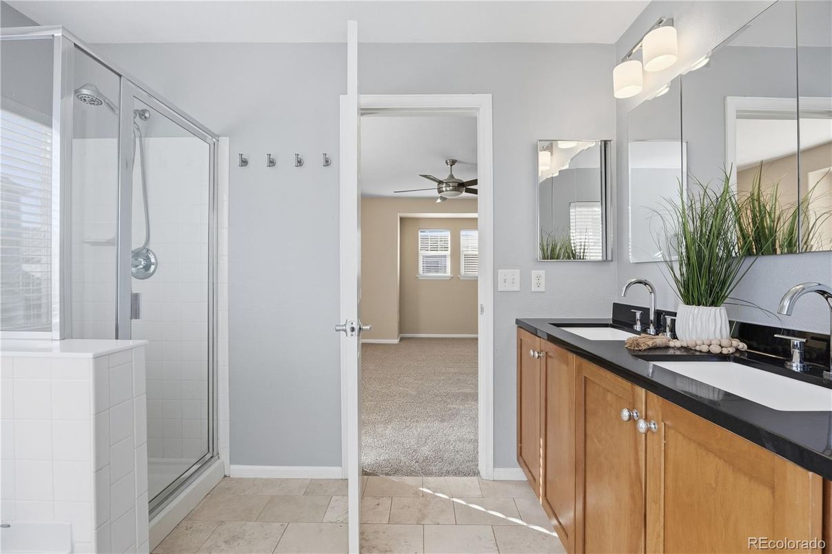 Bathroom, Dual Sink Vanities, Glass Shower, Interior