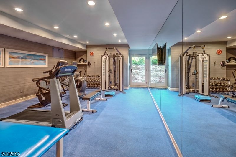 Fitness Equipment, Gym, Interior, Recessed Lighting