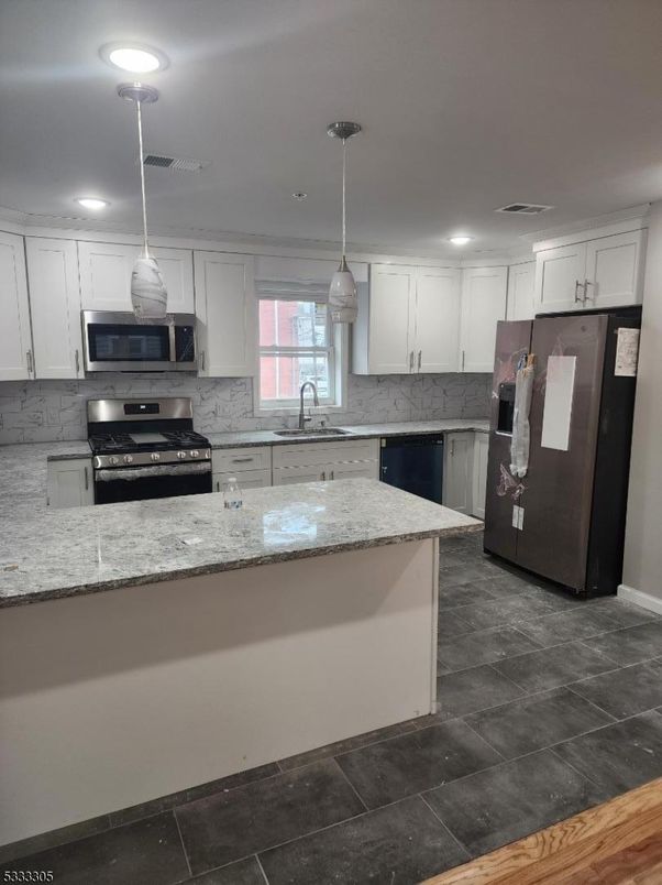 Interior, Kitchen, Pendant Lights, Recessed Lighting, Stainless Steel Appliances