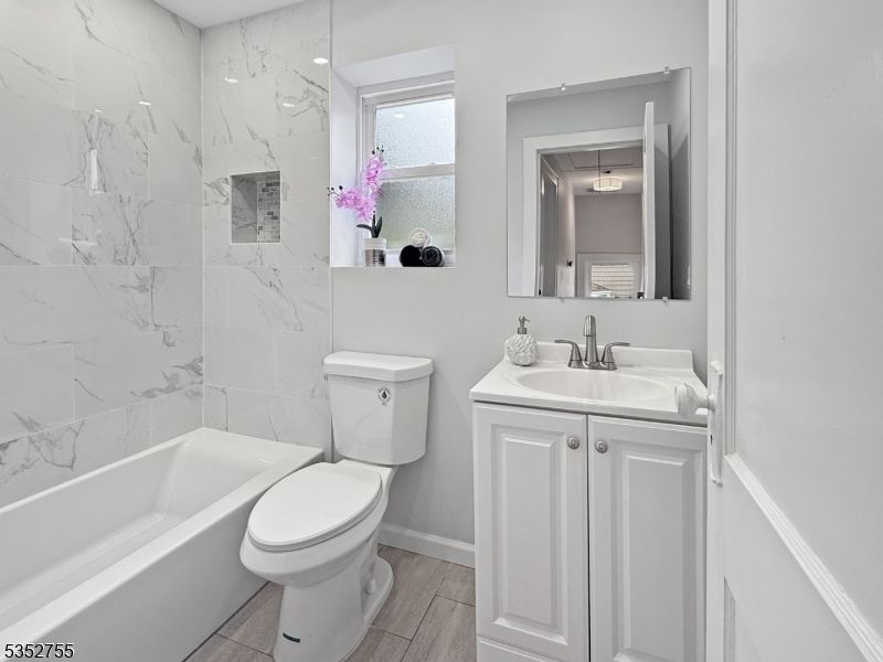 Bathroom, Interior, Marble Walls, Wood Texture Flooring