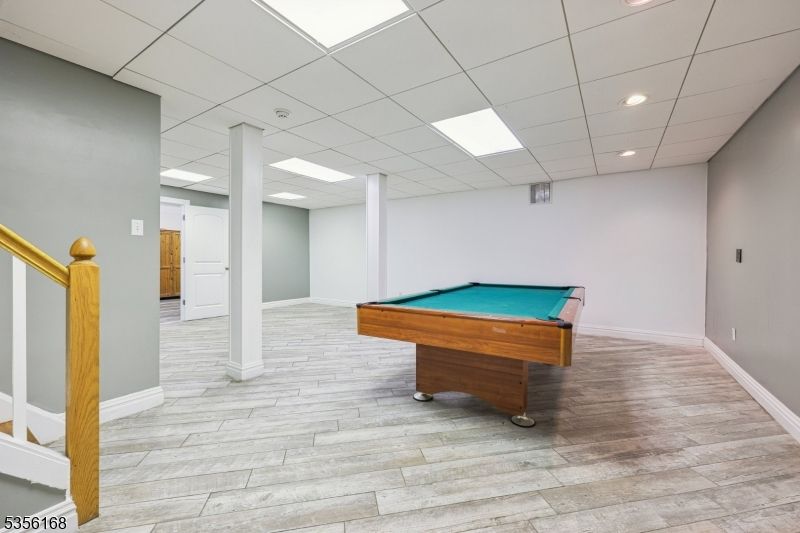 Billiard Table, Game Room, Interior, Recessed Lighting, Wood Texture Flooring