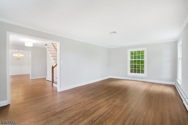 Chandelier, Empty room, Interior, Wood Texture Flooring