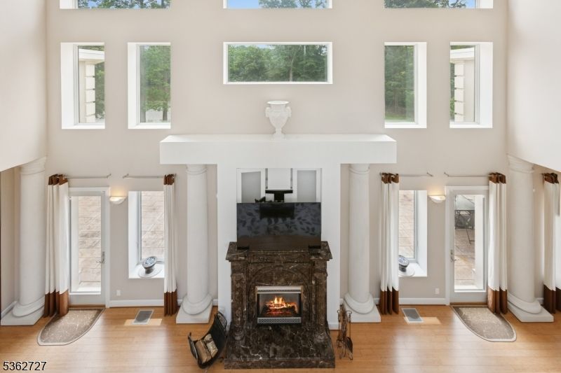Fireplace, Interior, Wood Texture Flooring