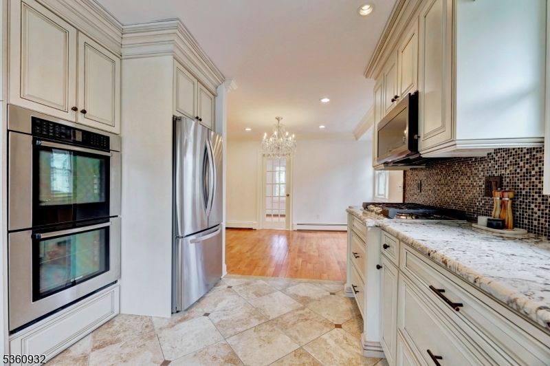 Chandelier, Interior, Kitchen, Recessed Lighting, Wood Texture Flooring