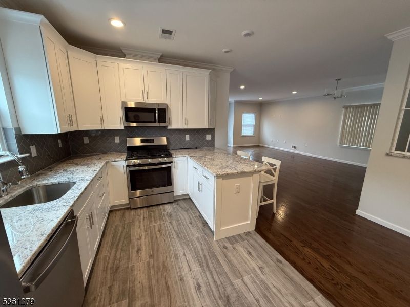 Interior, Kitchen, Recessed Lighting, Wood Texture Flooring