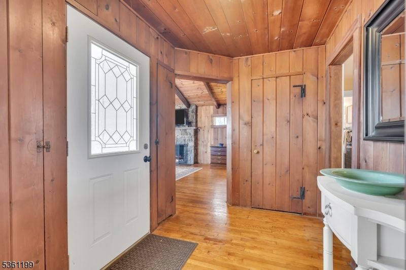 Fireplace, Interior, Recessed Lighting, Wooden Ceilings, Wood Texture Flooring, Wooden Walls