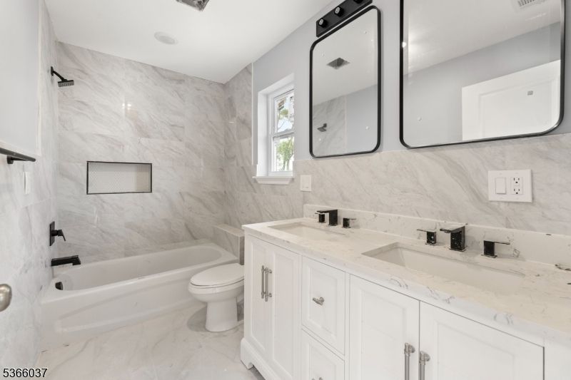 Bathroom, Dual Sink Vanities, Interior, Marble, Marble Walls
