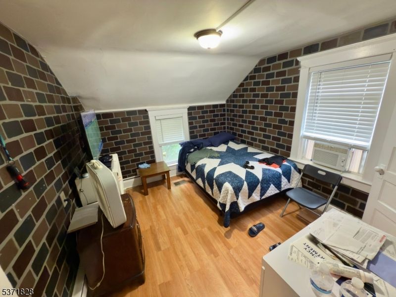 Bedroom, Interior, Stone Walls, Wood Texture Flooring