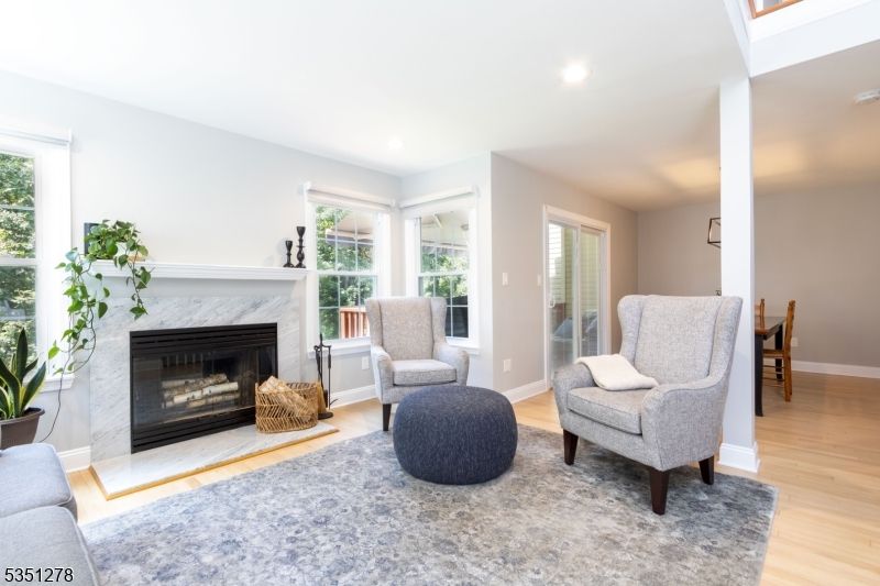 Fireplace, Interior, Recessed Lighting, Wood Texture Flooring