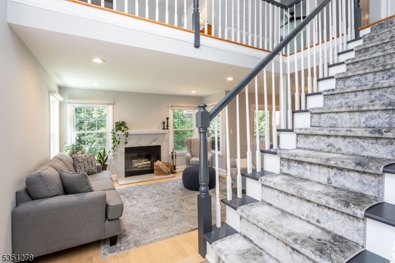Fireplace, Interior, Recessed Lighting, Wood Texture Flooring