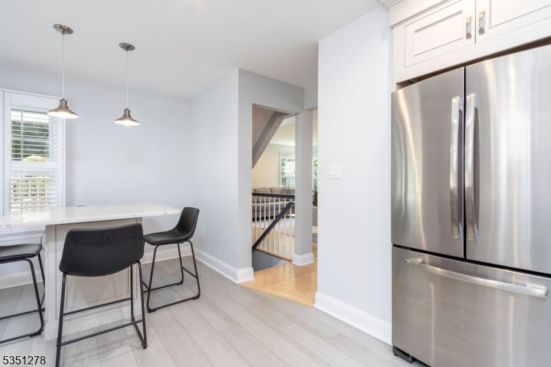 Interior, Kitchen, Pendant Lights, Stainless Steel Appliances, Wood Texture Flooring