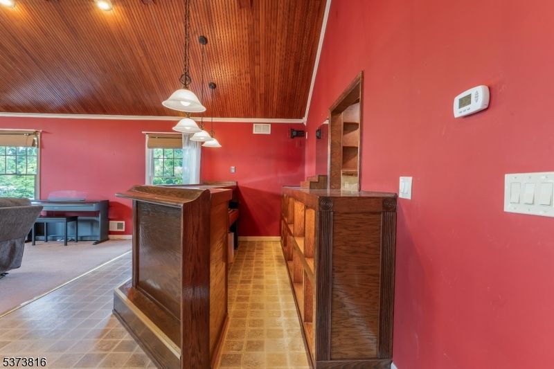 Interior, Pendant Lights, Recessed Lighting, Wooden Ceilings