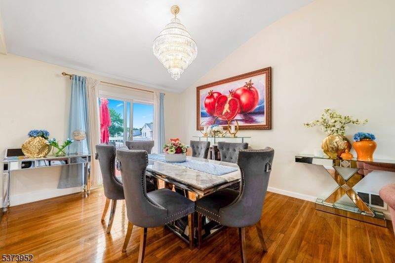 Chandelier, Dining room, Interior, Wood Texture Flooring