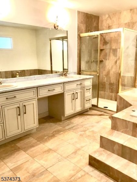 Bathroom, Dual Sink Vanities, Glass Shower, Interior