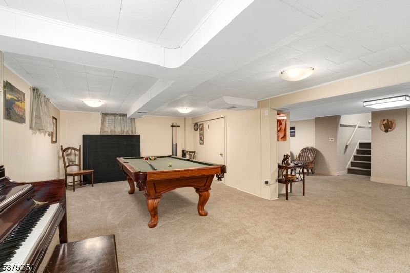 Billiard Table, Game Room, Interior, Piano