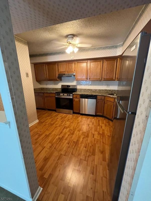Interior, Kitchen, Stainless Steel Appliances, Wood Texture Flooring