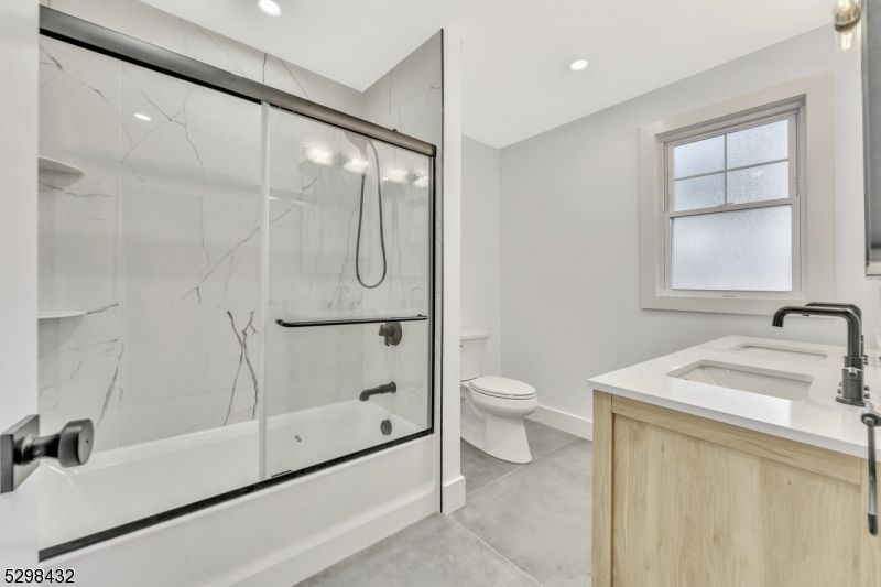 Bathroom, Glass Shower, Interior, Marble Walls, Recessed Lighting