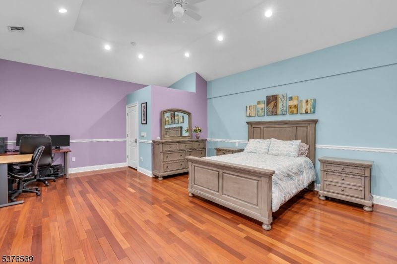 Bedroom, Home Office, Interior, Recessed Lighting, Wood Texture Flooring