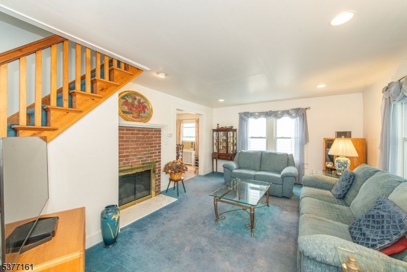 Fireplace, Interior, Living room, Recessed Lighting, Stone Walls