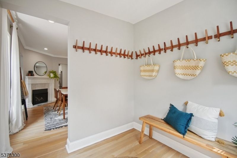 Fireplace, Interior, Recessed Lighting, Wood Texture Flooring