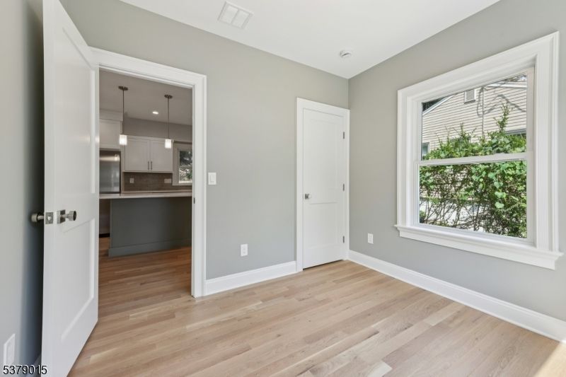 Empty room, Interior, Kitchen, Pendant Lights, Wood Texture Flooring