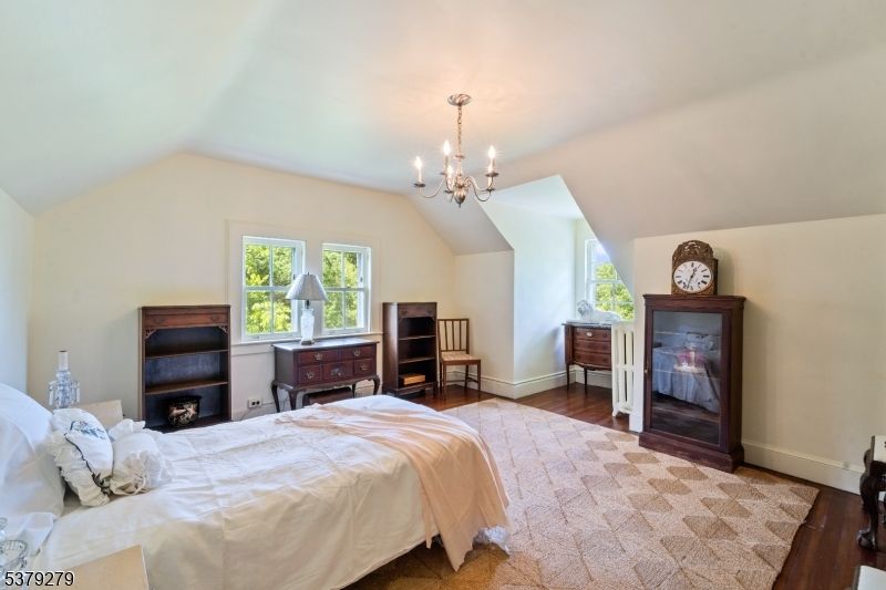Bedroom, Chandelier, Interior, Wood Texture Flooring