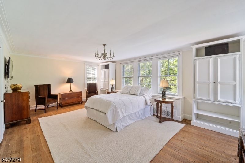 Bedroom, Chandelier, Interior, Wood Texture Flooring