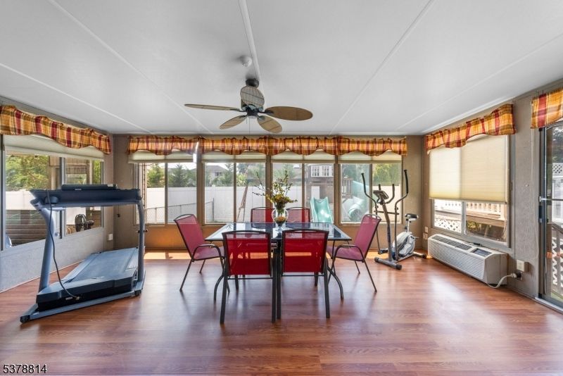 Dining room, Fitness Equipment, Interior, Wood Texture Flooring