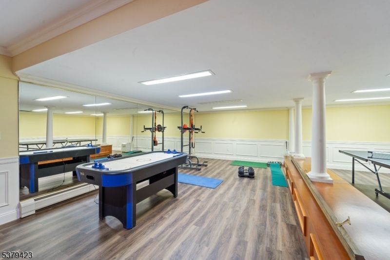 Fitness Equipment, Game Room, Interior, Recessed Lighting, Wood Texture Flooring
