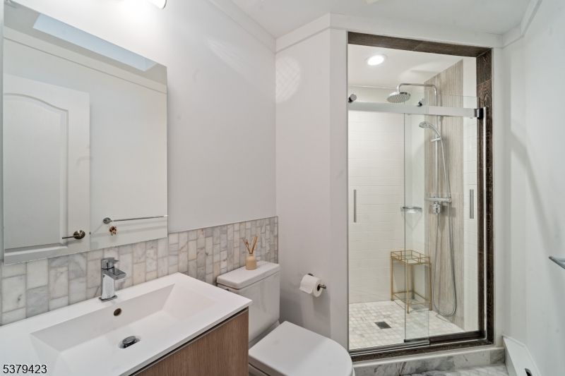 Bathroom, Glass Shower, Interior, Marble, Recessed Lighting
