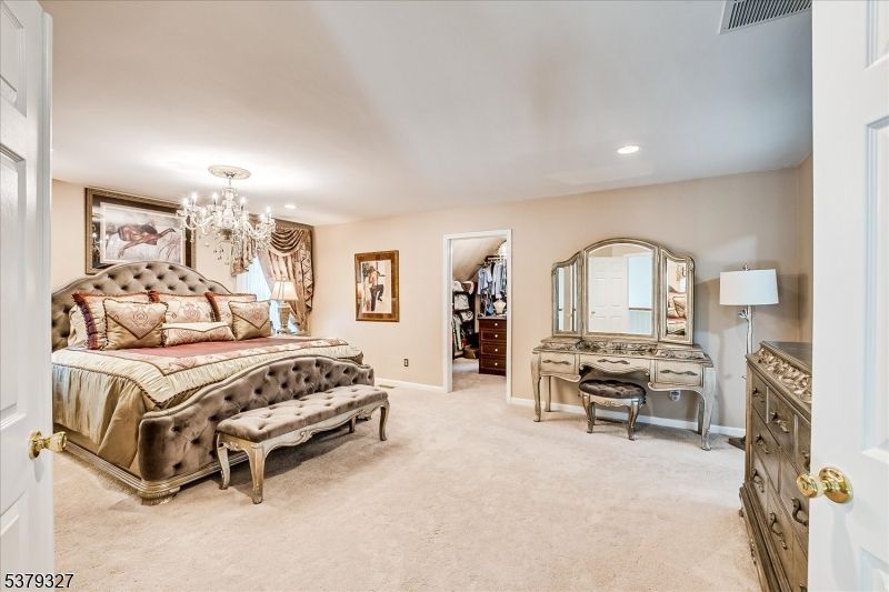 Bedroom, Chandelier, Interior, Recessed Lighting
