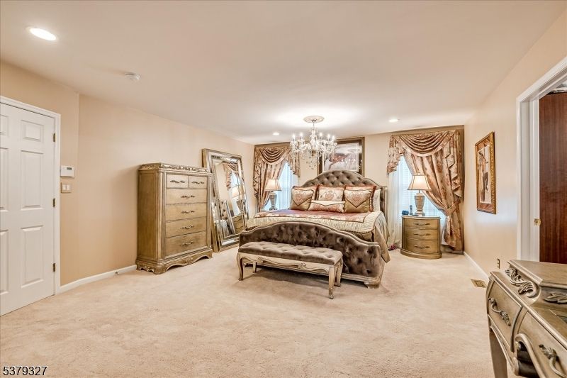 Bedroom, Chandelier, Interior, Recessed Lighting