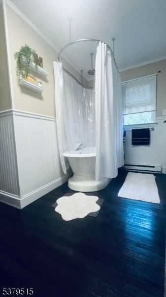 Bathroom, Free Standing Baths, Interior, Wood Texture Flooring