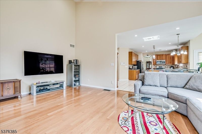 Interior, Kitchen, Living room, Pendant Lights, Recessed Lighting, Stainless Steel Appliances, Wood Texture Flooring