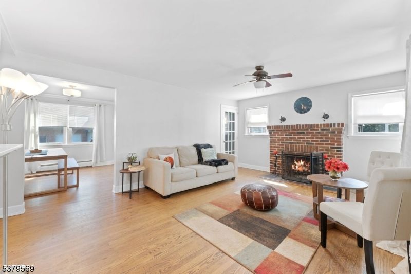 Dining room, Fireplace, Interior, Living room, Wood Texture Flooring