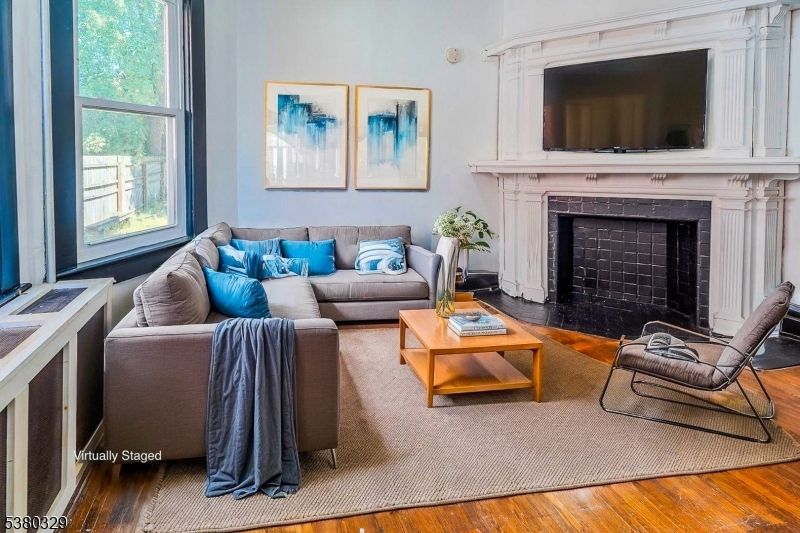 Fireplace, Interior, Living room, Wood Texture Flooring