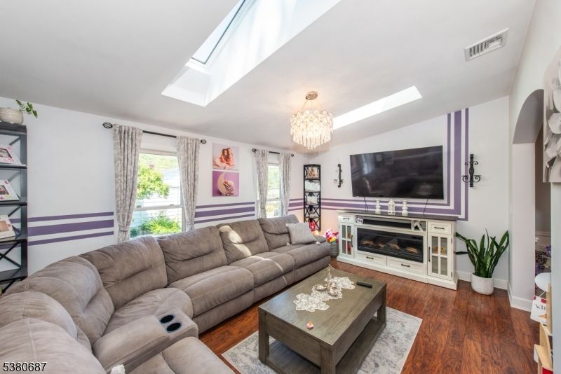Chandelier, Interior, Living room, Wood Texture Flooring
