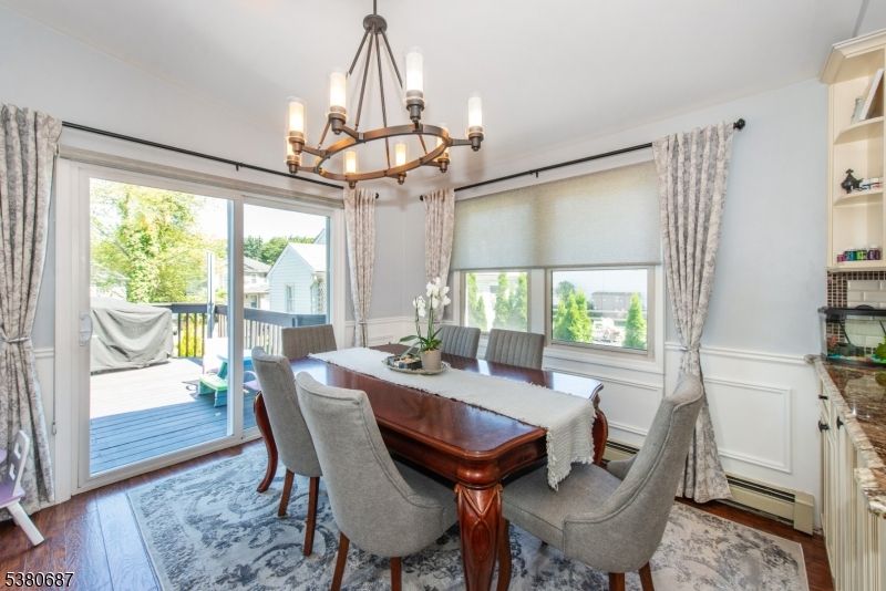 Chandelier, Dining room, Interior, Wood Texture Flooring