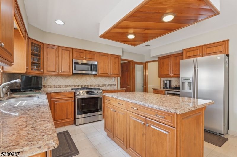 Interior, Kitchen, Recessed Lighting, Stainless Steel Appliances, Wooden Ceilings