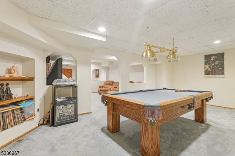 Billiard Table, Game Room, Interior, Pendant Lights, Recessed Lighting