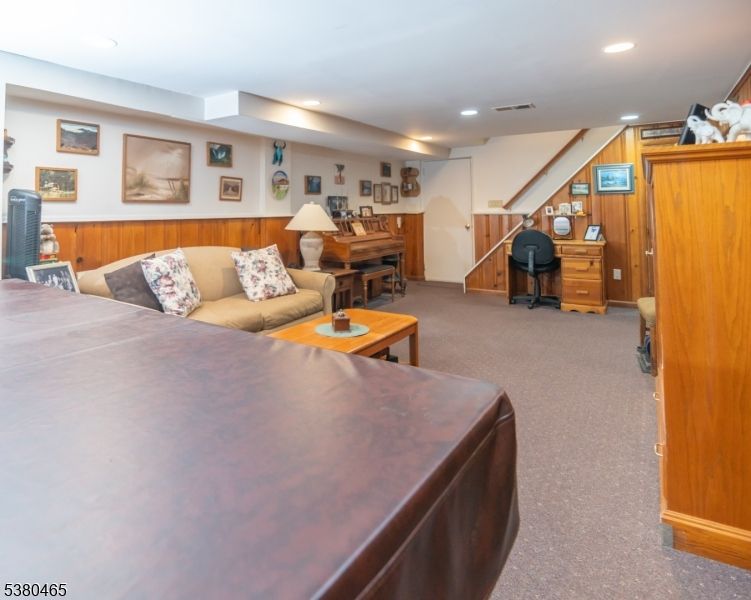Home Office, Interior, Living room, Piano, Recessed Lighting