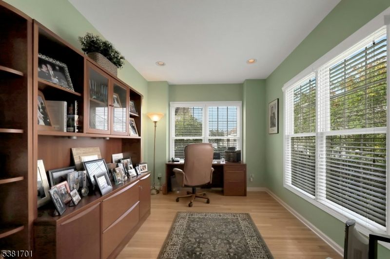 Home Office, Interior, Recessed Lighting, Wood Texture Flooring