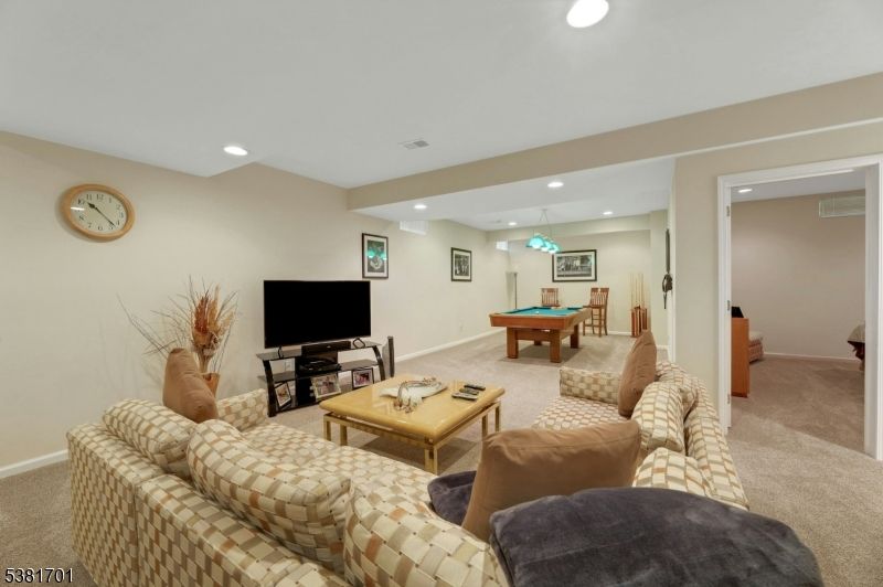 Billiard Table, Game Room, Interior, Living room, Pendant Lights, Recessed Lighting