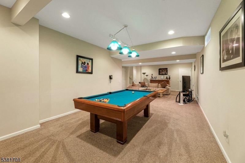 Billiard Table, Game Room, Interior, Pendant Lights, Recessed Lighting