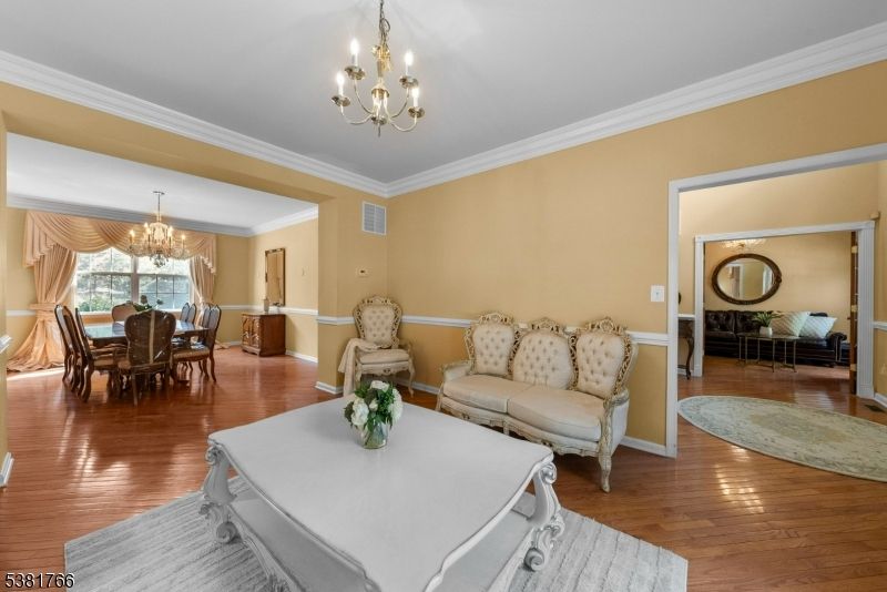 Chandelier, Dining room, Interior, Wood Texture Flooring