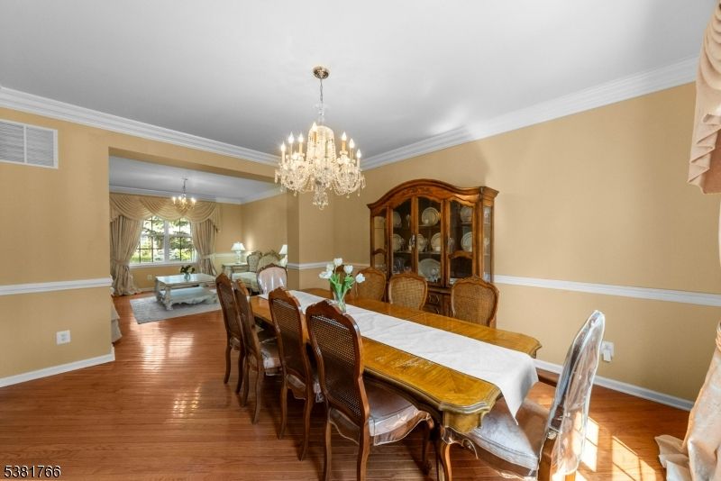 Chandelier, Dining room, Interior, Wood Texture Flooring