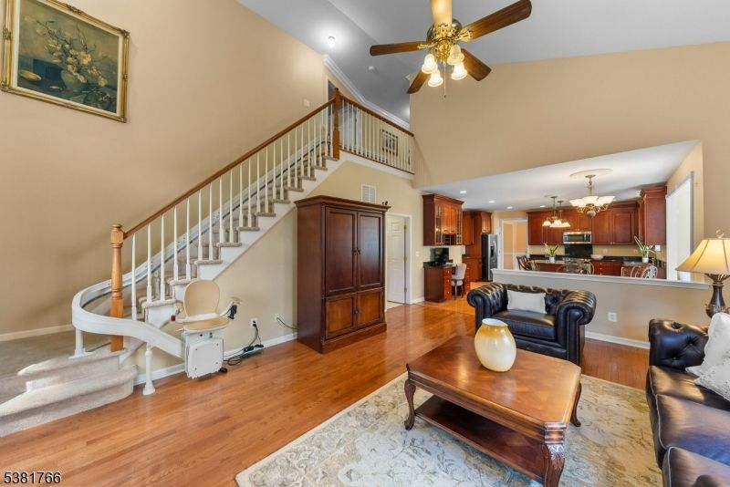 Chandelier, Interior, Kitchen, Recessed Lighting, Wood Texture Flooring
