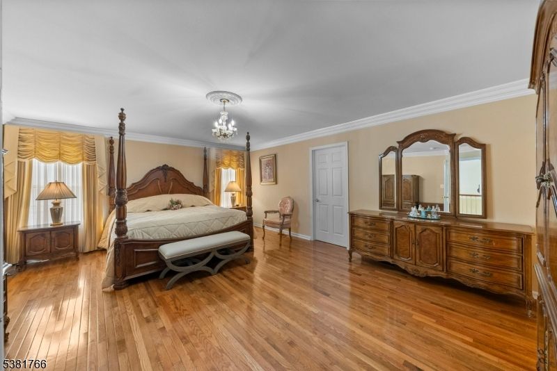 Bedroom, Chandelier, Interior, Wood Texture Flooring