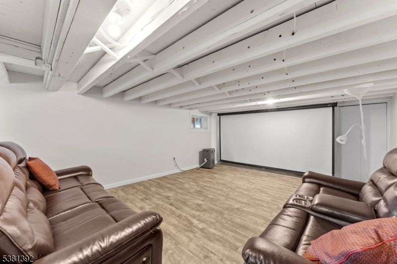 Interior, Projection Screen, Theatre Room, Wood Texture Flooring
